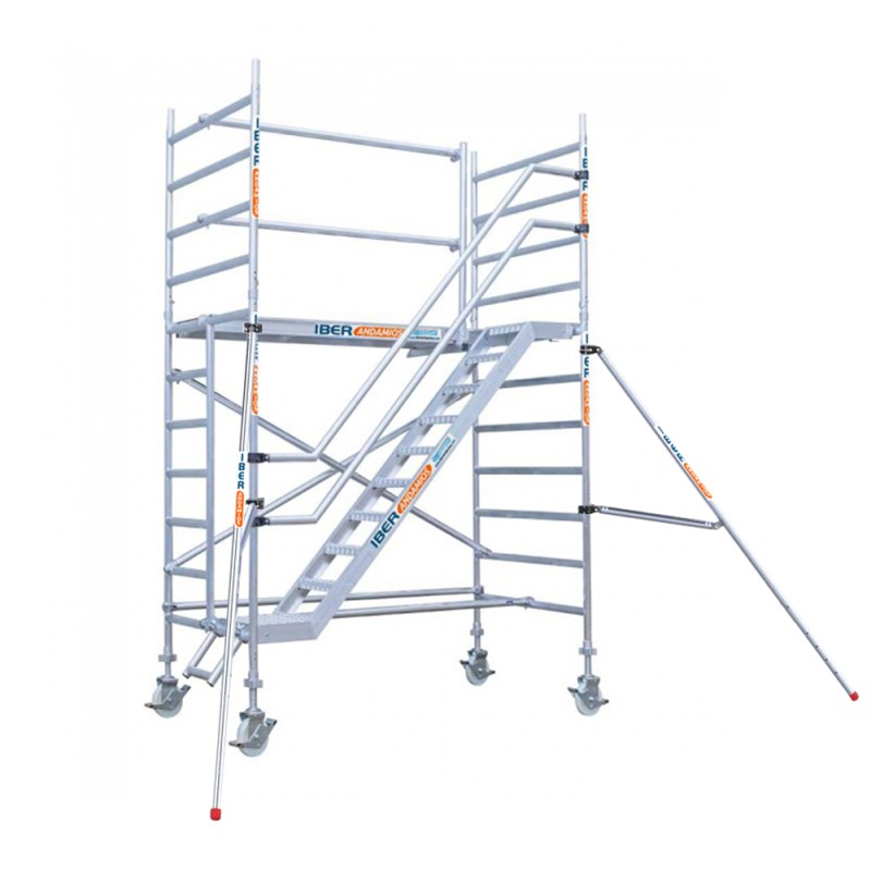 Torre andamio con escaleras 135 x 190 x 4,2 m altura de trabajo