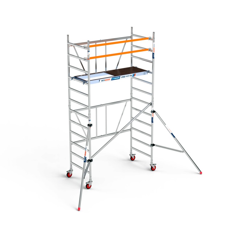 Andamio plegable 90x190 4,70 m Alt. de trab. Plataforma C/T con ESTABILIZADORES