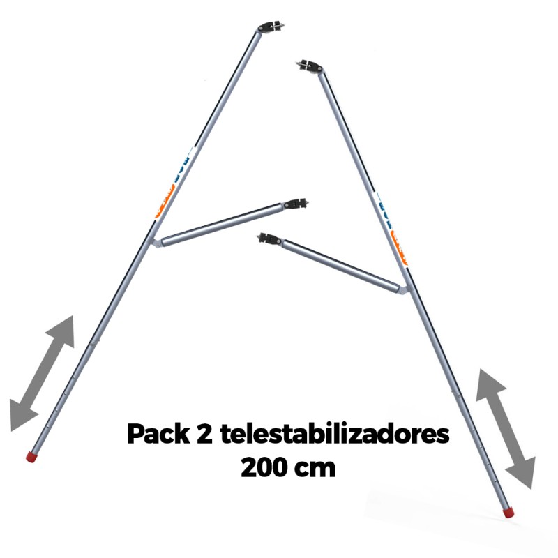 Pack de 2 estabilizadores telescópicos 200 cm para andamios plegables y torres móviles