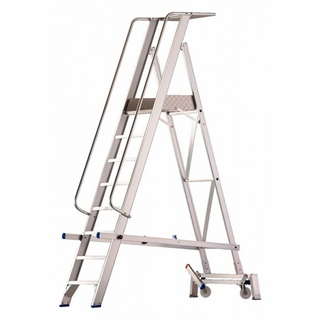 Escalera móvil de almacén 1x7 peldaños