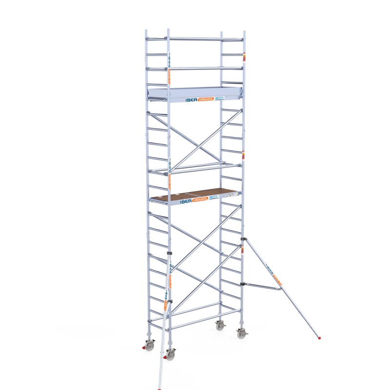 Torre andamio móvil + de aluminio IBERANDAMIOS 75x190x720 altura de trabajo